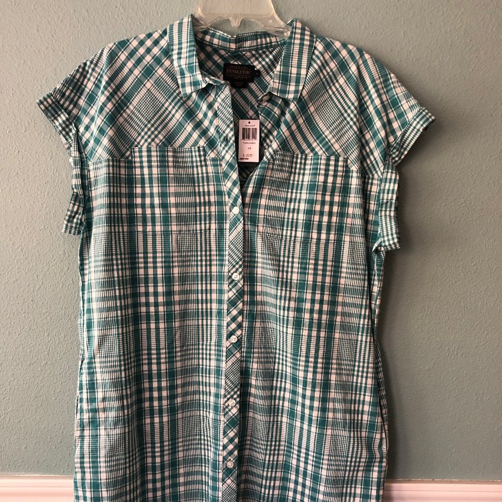Pendleton Madras Plaid Turquoise Dress